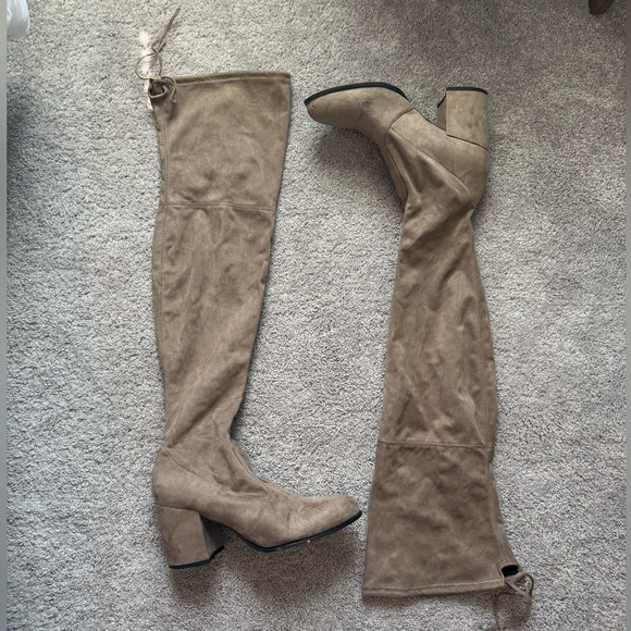 Shoes - Women’s Size 10 Beige Tan Suede Thigh High Boots